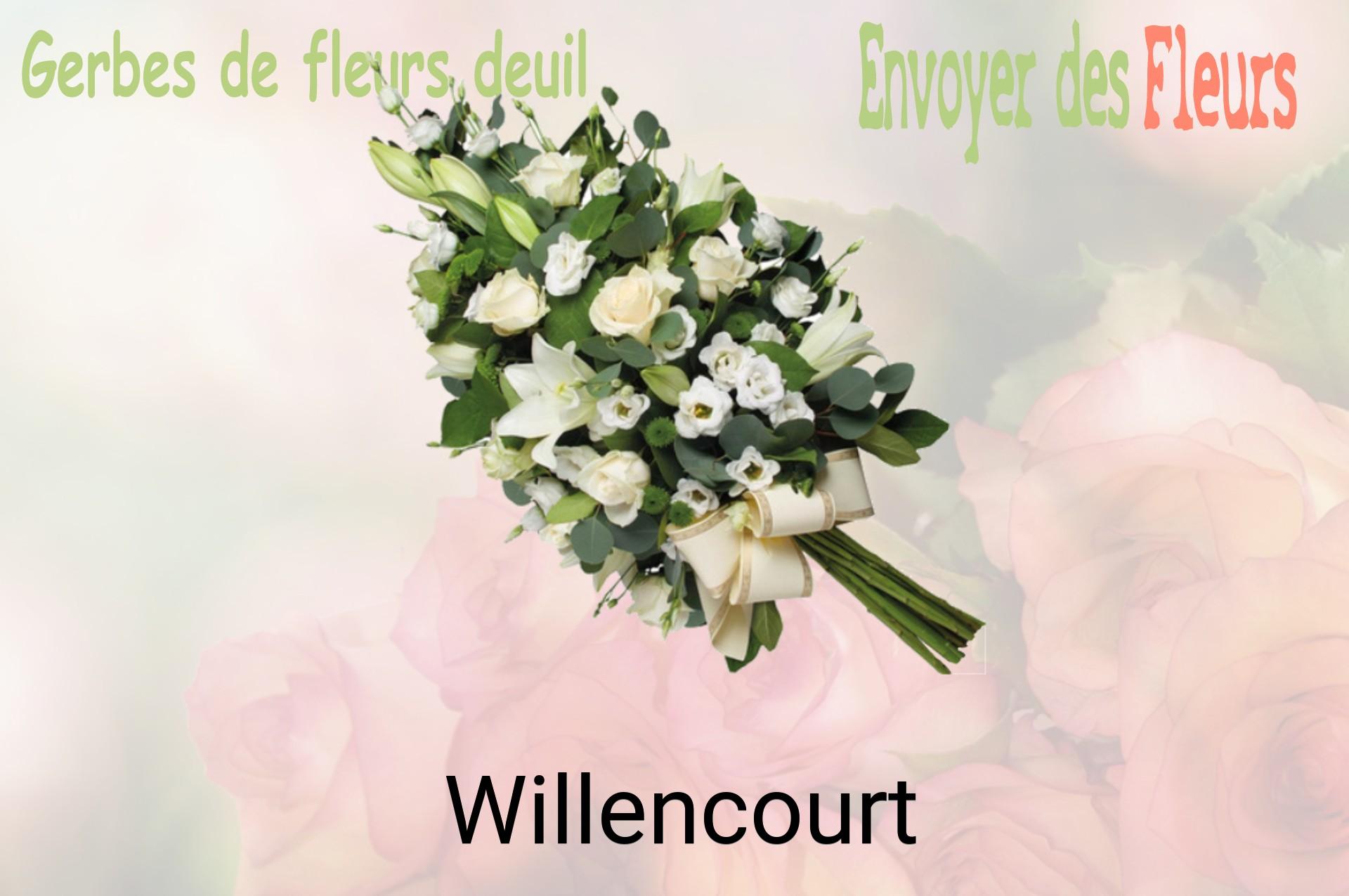 Gerbe de fleurs de deuil livrée à Willencourt